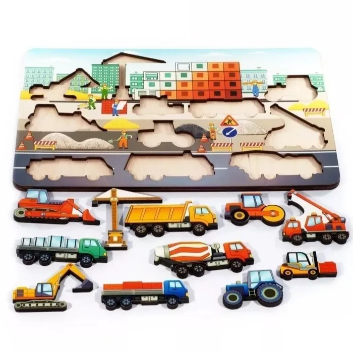 Wooden Puzzle Sorter "Construction site"