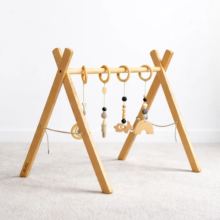 Montessori Wooden Toy Stand / Frame with Hanging Mobiles