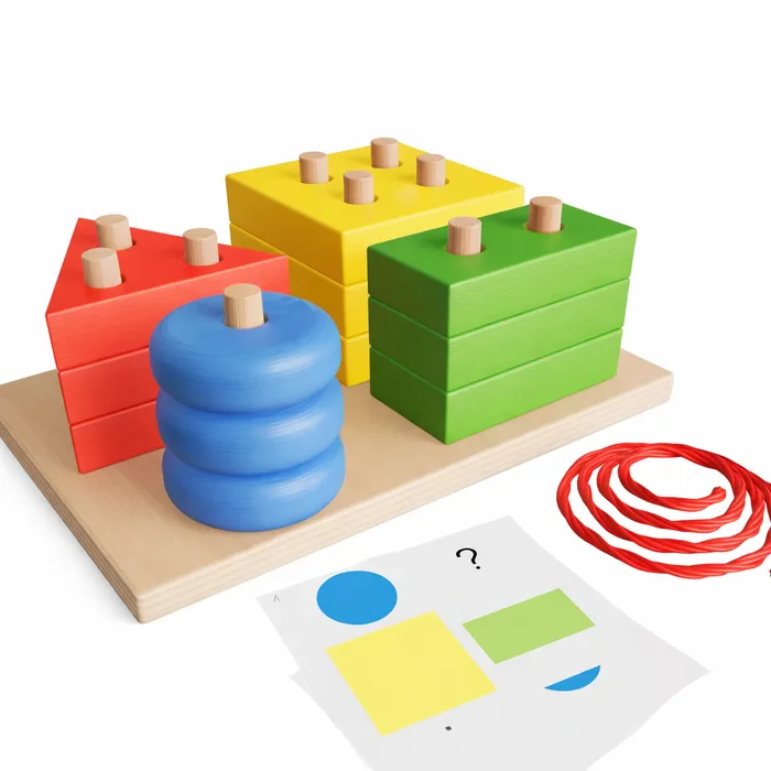 Geometric Stacking Toy for Toddlers: Colors and Shapes 4 Colors