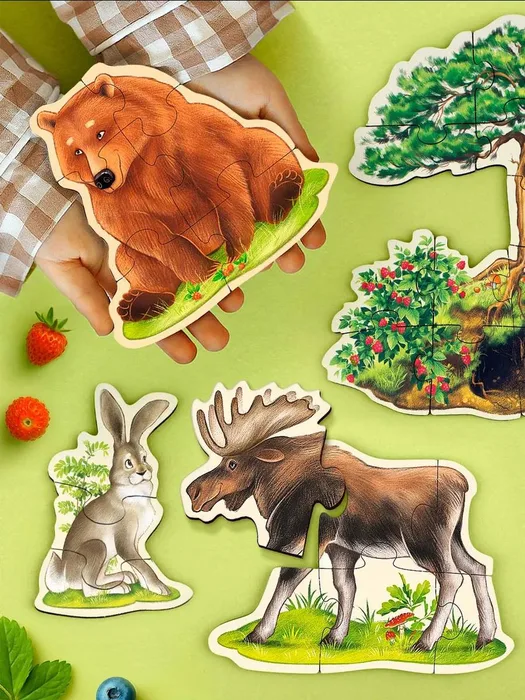 Wooden Puzzles "Animals in the Forest"