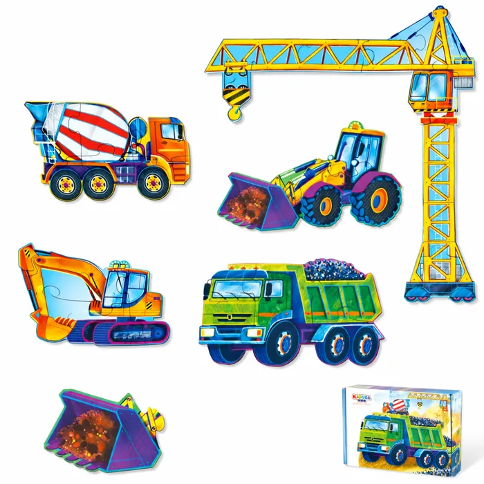 Wooden Puzzles “Construction Vehicles”