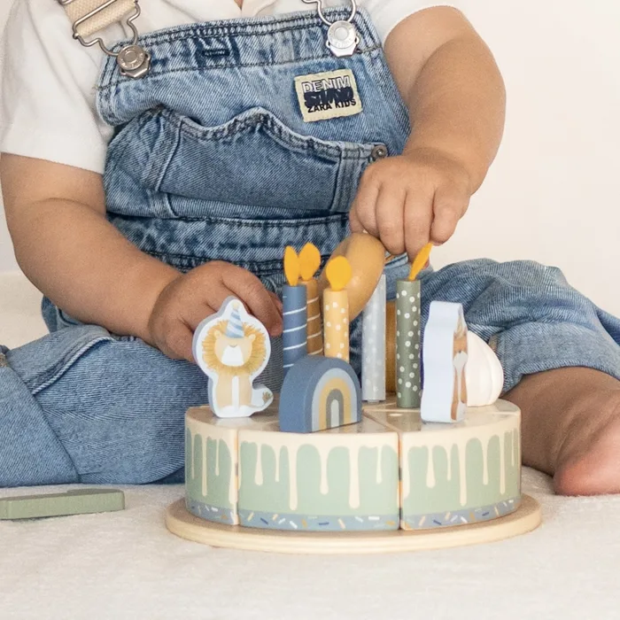 Wooden birthday cake