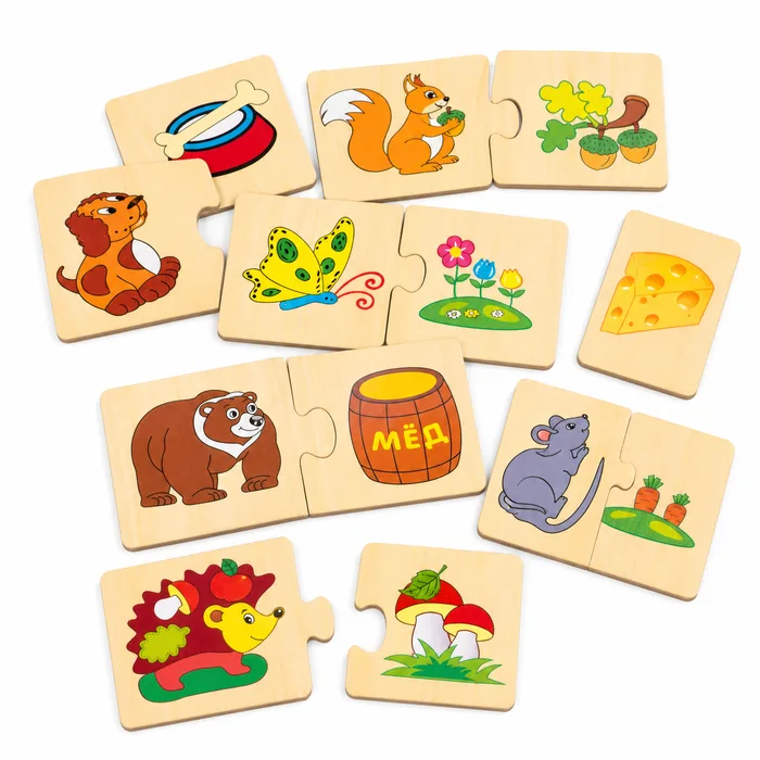 Wooden Puzzle “Who Eats What”
