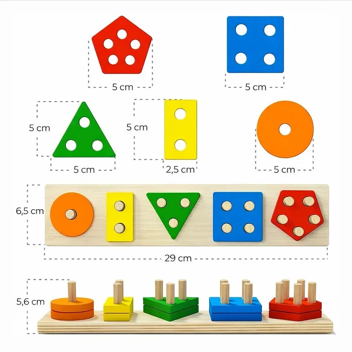 "Geometric" Sorter Puzzle featuring 5 Colors