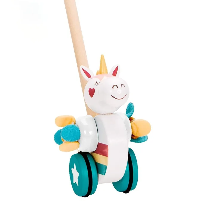 Wooden Unicorn Push Toy