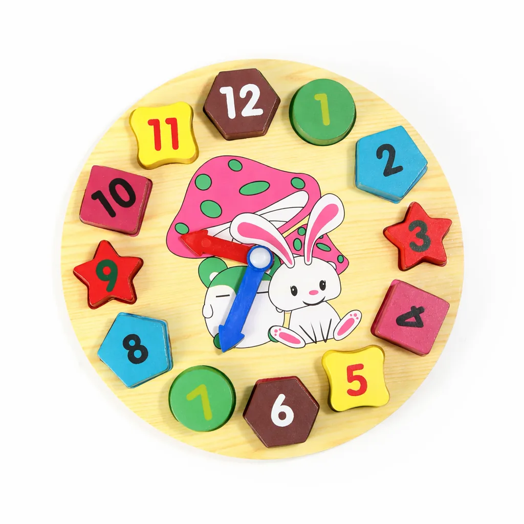 Wooden shape sorter “Clock”