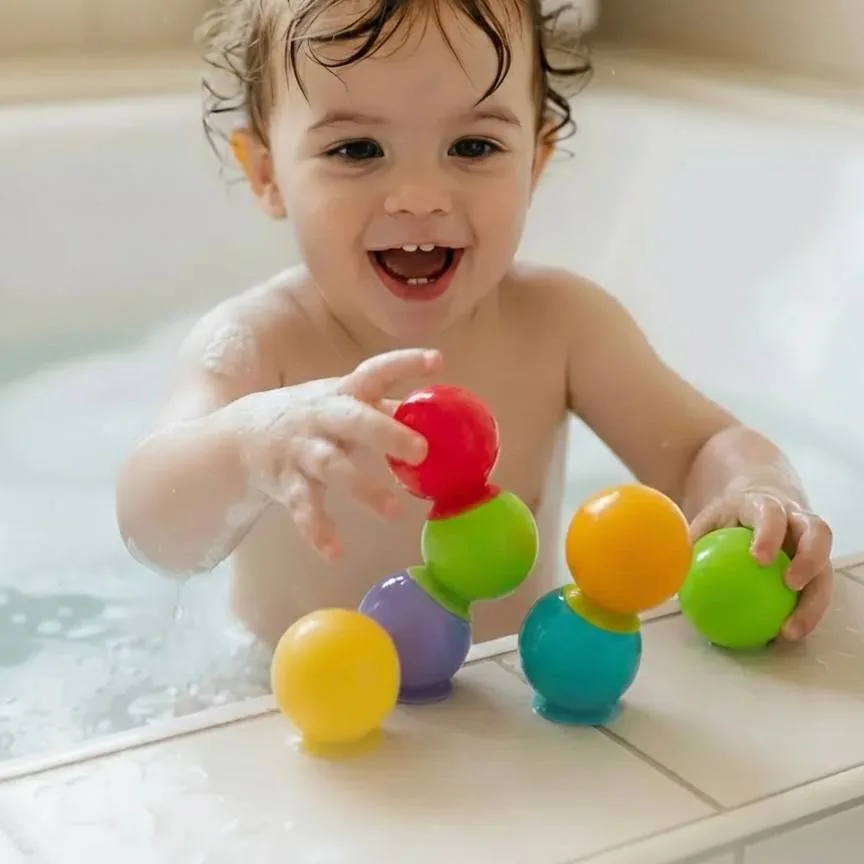 Suction cup bathing balls