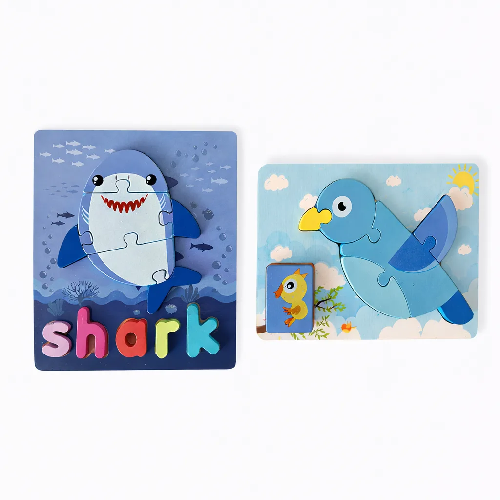 Wooden puzzles “Shark and Bird”