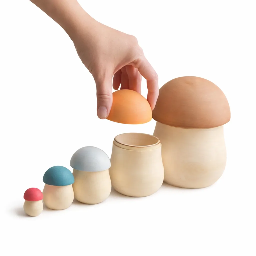 Wooden Nesting Dolls “Mushrooms”